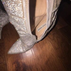 Steve Madden Glittering Silver Heeled Boots